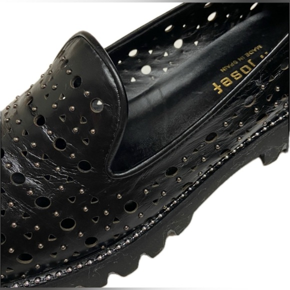 Jon Josef Black Studded Loafers - Picture 2 of 9